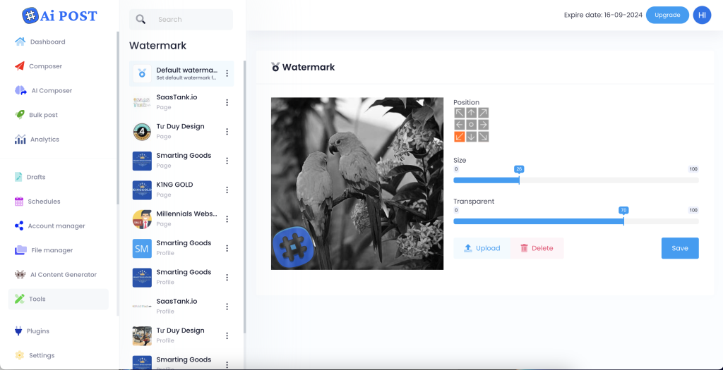 Automatically apply watermark logo to your images